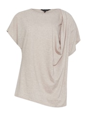 Long Tall Sally Natural Draped Front T-Shirt - Image 6 of 6