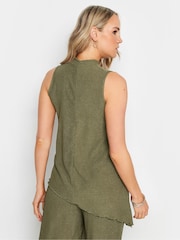 Long Tall Sally Green LTS Tall Black Textured Asymmetric Top - Image 3 of 4