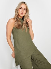 Long Tall Sally Green LTS Tall Black Textured Asymmetric Top - Image 4 of 4