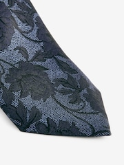 Blue Floral Silk Design Tie - Image 2 of 3