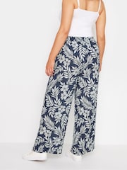 M&Co Blue Flower Print Palazzo Trousers - Image 2 of 5