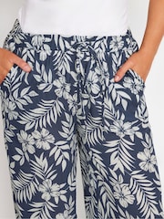 M&Co Blue Flower Print Palazzo Trousers - Image 4 of 5