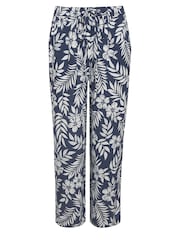 M&Co Blue Flower Print Palazzo Trousers - Image 5 of 5