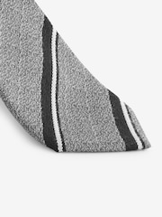 Grey Stripe Silk Design Tie - Image 2 of 3
