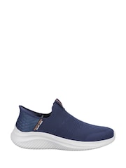 Skechers Blue Ultra Flex 3.0 Smooth Step Wide Fit Trainers - Image 1 of 5