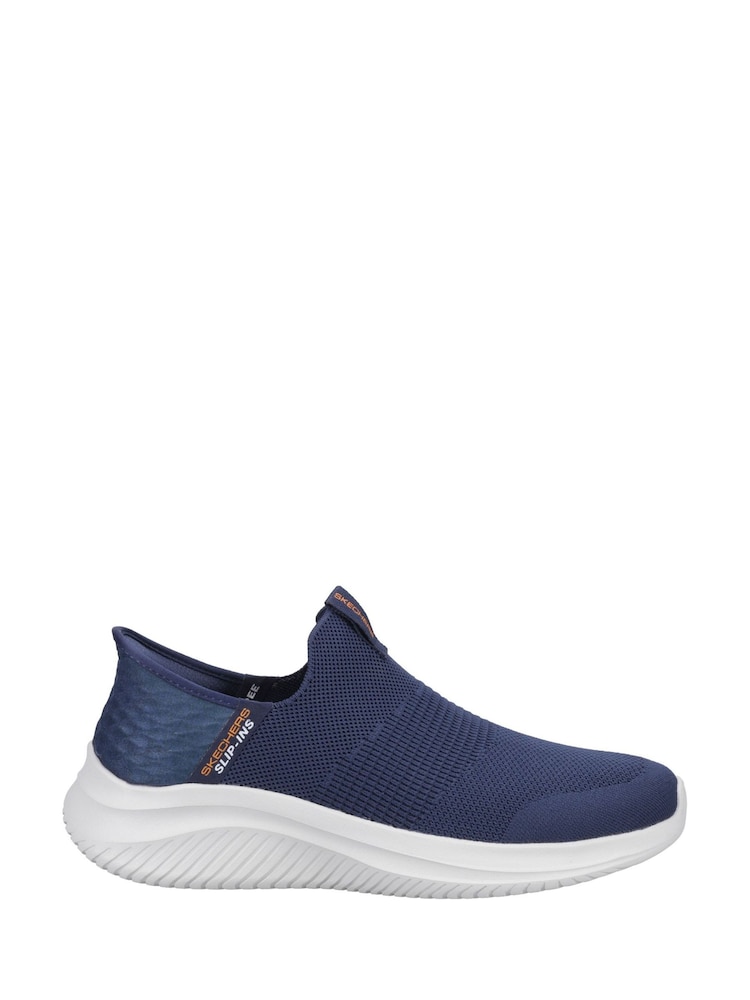 Skechers Blue Ultra Flex 3.0 Smooth Step Wide Fit Trainers - Image 1 of 5