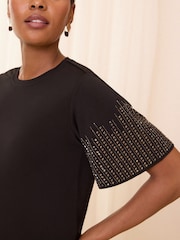 Love & Roses Rhinestone Sleeve Jersey T-Shirt - Изображение 2 из 4