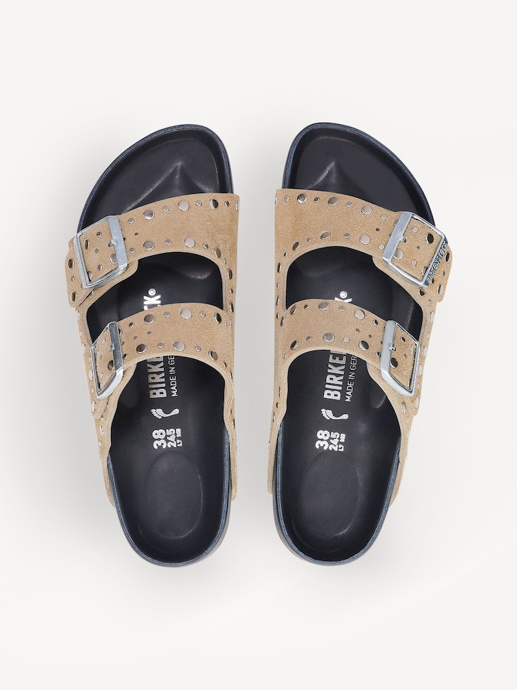 Birkenstock Taupe Brown Arizona Rivet Sandals - Image 3 of 3