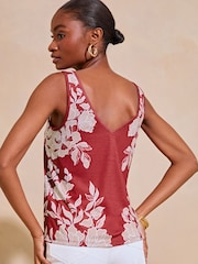Lipsy Red V Neck Jersey Vest - Image 2 of 4