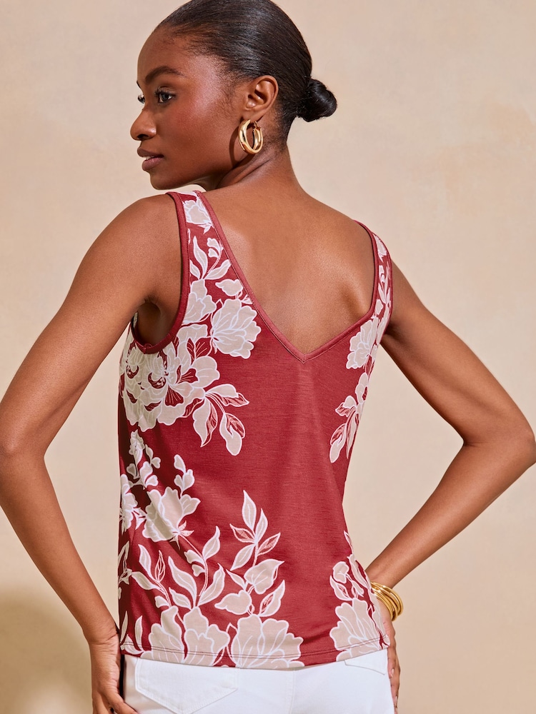 Lipsy Red V Neck Jersey Vest - Image 2 of 4