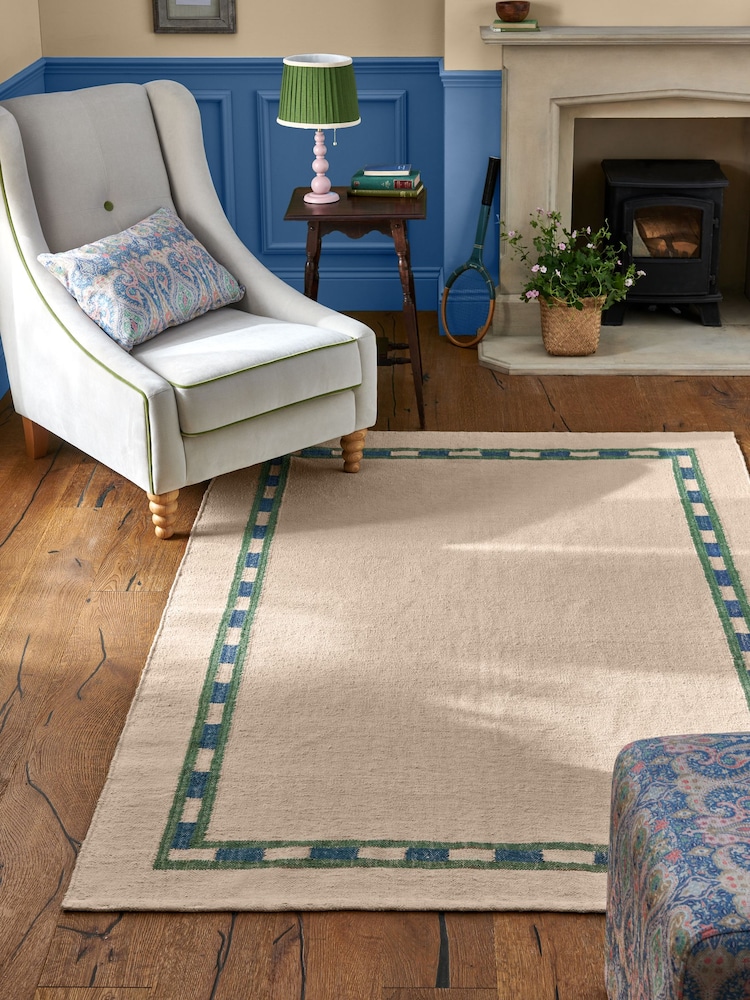 Joules Cream Mannington Jute Border Rug - Image 1 of 4