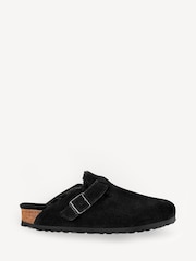 Birkenstock Black Boston Suede Leather Sandals - Image 1 of 2