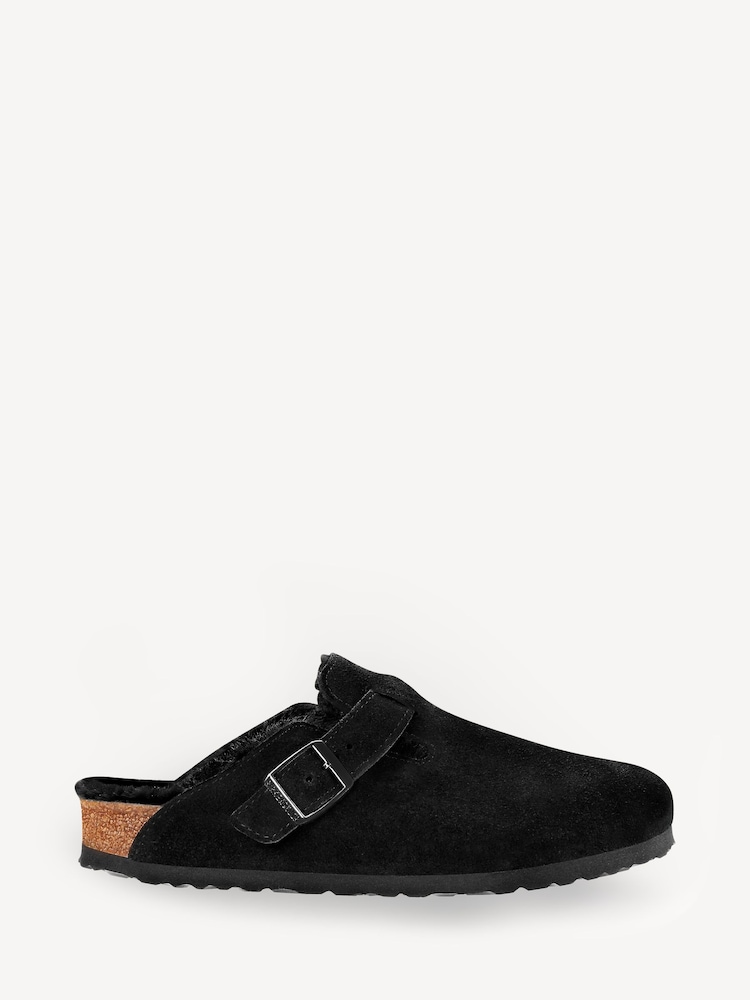 Birkenstock Black Boston Suede Leather Sandals - Image 1 of 2