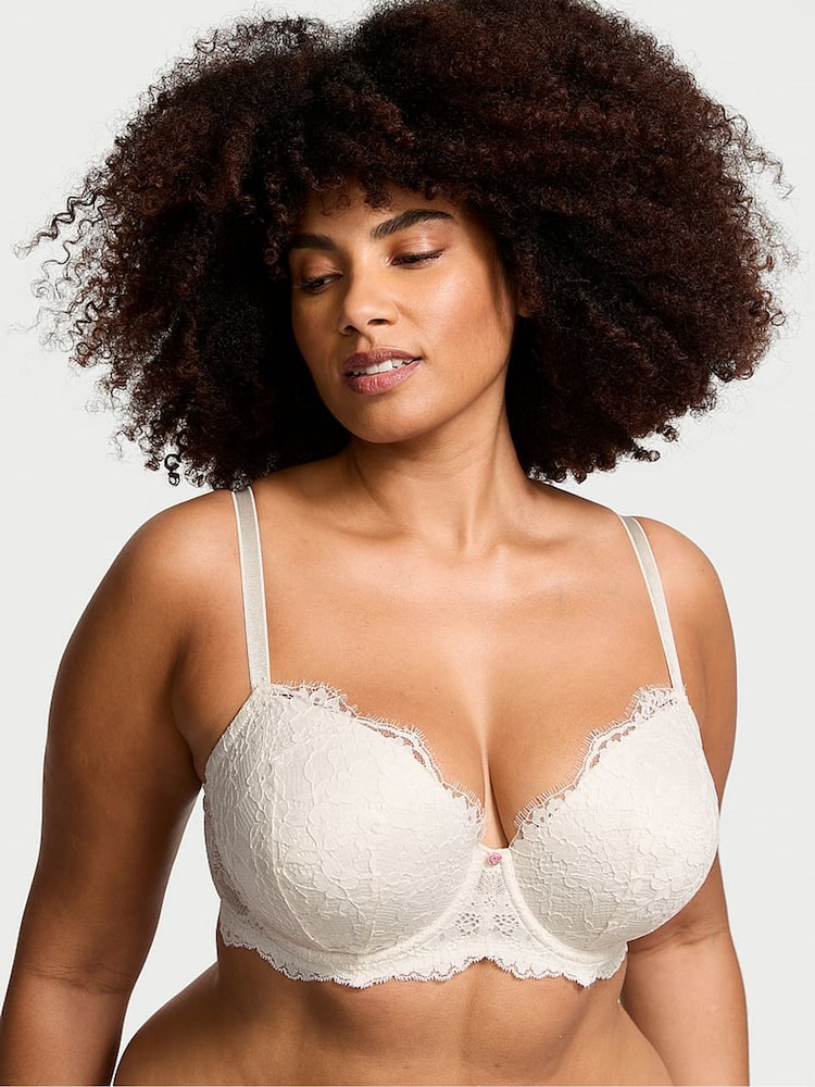 Victoria's Secret Coconut White Lightly Lined Demi Lace Bra - Image 1 of 5