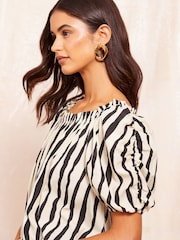 Friends Like These Black/White Off The Shoulder Shorts  Elasticated Top - Image 4 of 5
