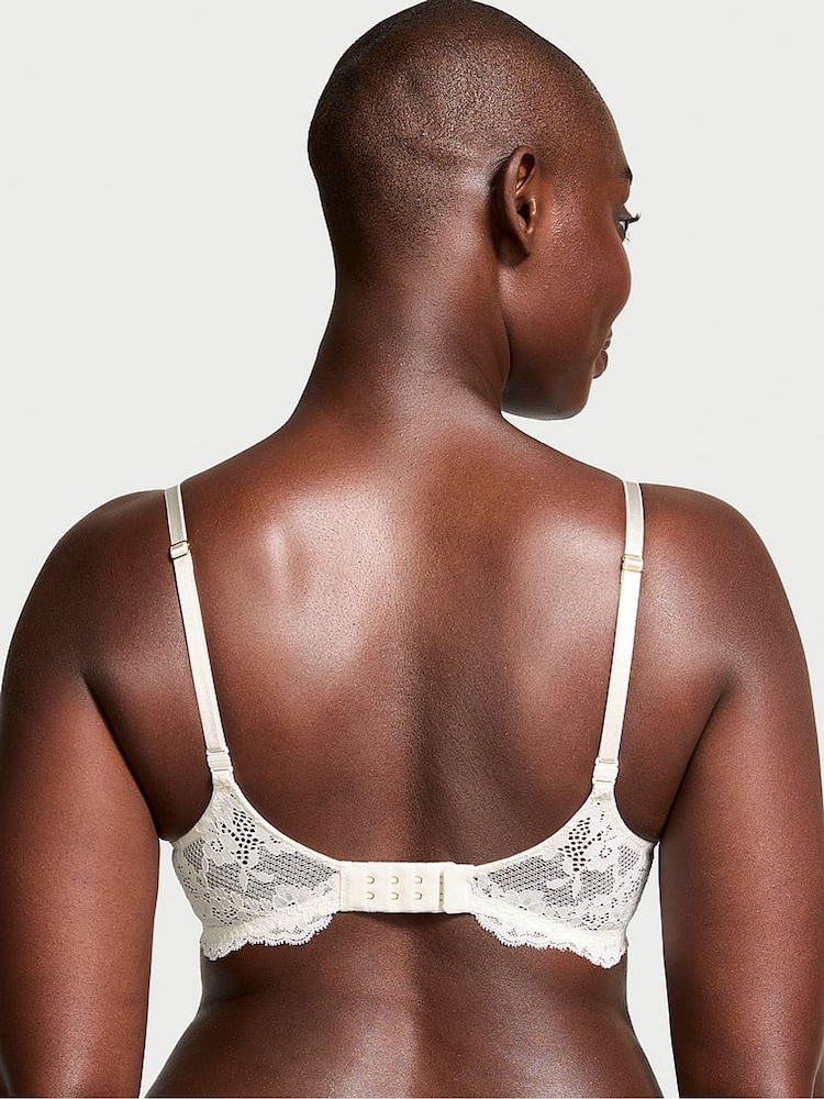 Victoria's Secret Coconut White Lace Trim Lightly Lined Demi Bra - Image 2 of 5
