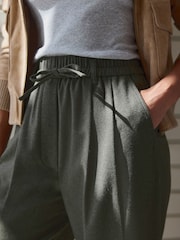 Olive Green Premium Wool Rich Wide Leg Trousers - Image 4 of 7