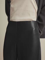 Black Faux Leather Smoothing Wide Leg Trousers - Image 4 of 7