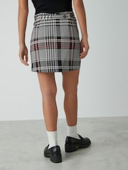 Red Check Mini Belted Ponte Skirt - Image 4 of 8