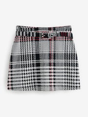 Red Check Mini Belted Ponte Skirt - Image 6 of 8