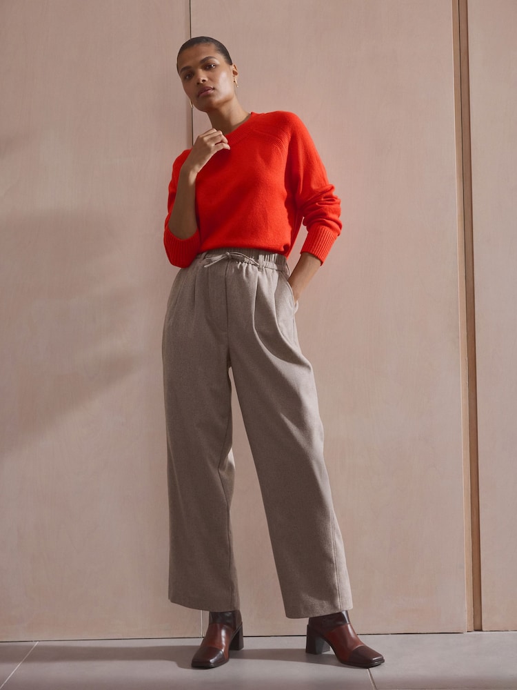 Natural Premium Wool Rich Wide Leg Trousers - Image 2 of 5