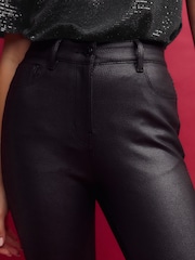 Black Coated Ponte Trousers - Image 4 of 7