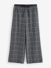 Schwarz - Boucle Sparkle Hose mit weitem Bein und Karomuster - Bild 6 von 8
