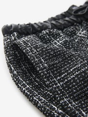 Schwarz - Boucle Sparkle Hose mit weitem Bein und Karomuster - Bild 7 von 8