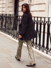 Snake Print Faux Leather Straight Leg Trousers - Image 2 of 8
