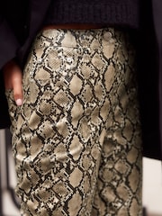 Snake Print Faux Leather Straight Leg Trousers - Image 4 of 8