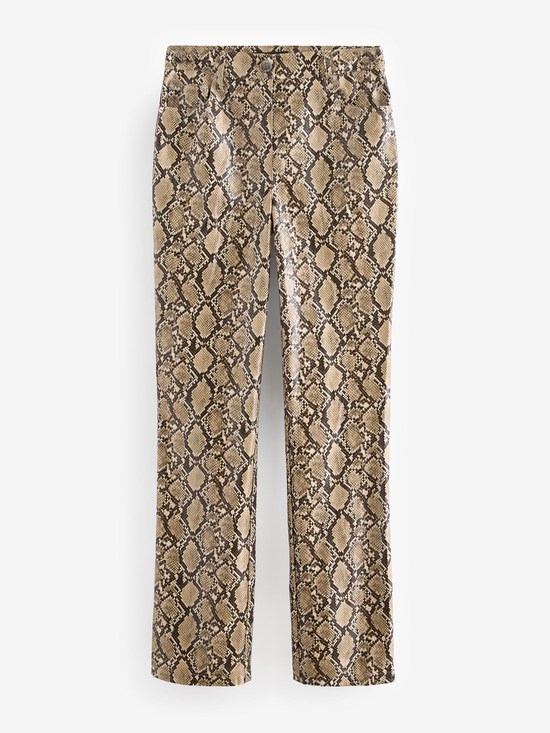 Snake print straight leg trousers best sale