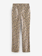 Snake Print Faux Leather Straight Leg Trousers - Image 5 of 8