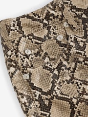 Snake Print Faux Leather Straight Leg Trousers - Image 6 of 8