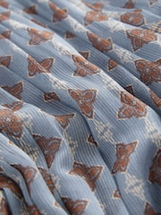 Boho Blue Printed Midi Skirt - Image 8 of 8