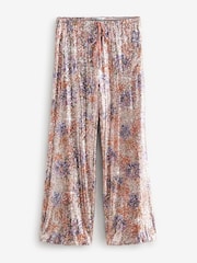 Pink Floral Sequin Wide Leg Trousers - Image 5 of 7