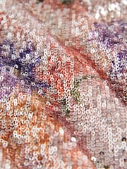 Pink Floral Sequin Wide Leg Trousers - Image 7 of 7