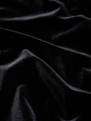 Black Velvet Bow Detail Mini Dress - Image 6 of 6