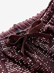 Burgundy Sequin Wide Leg Trousers - Image 7 of 8