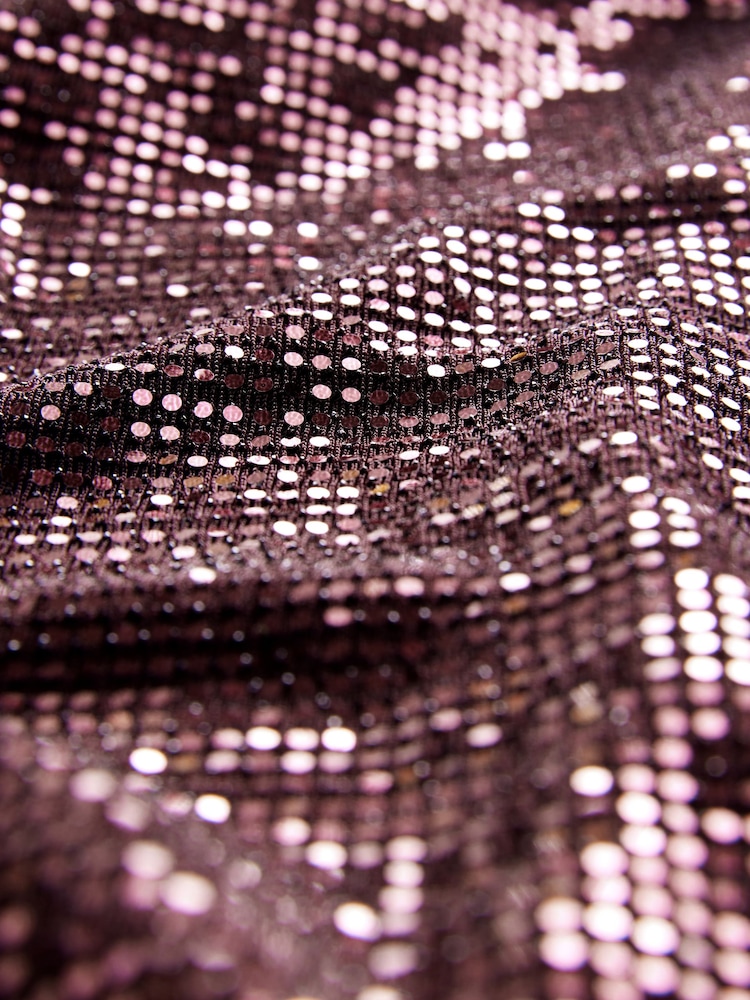 Burgundy Sequin Wide Leg Trousers - Image 8 of 8