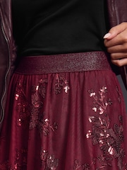 Burgundy Sequin Maxi Skirt - Image 4 of 7