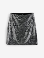 Silver Mini Sequin Skirt - Image 5 of 7