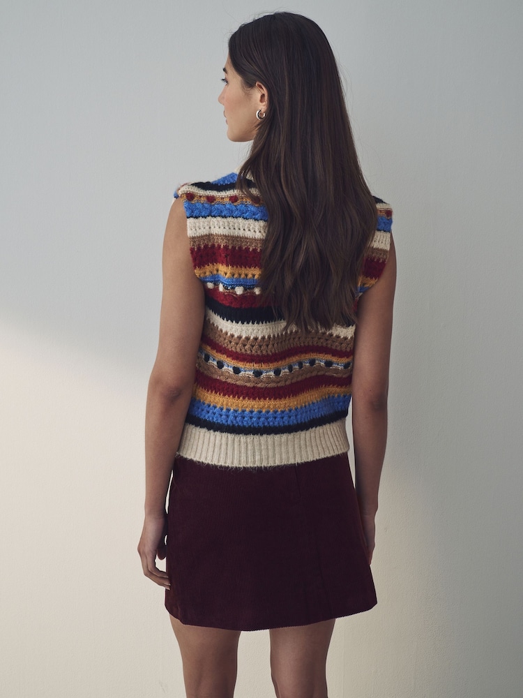 Burgundy Cord Mini Skirt - Image 2 of 6