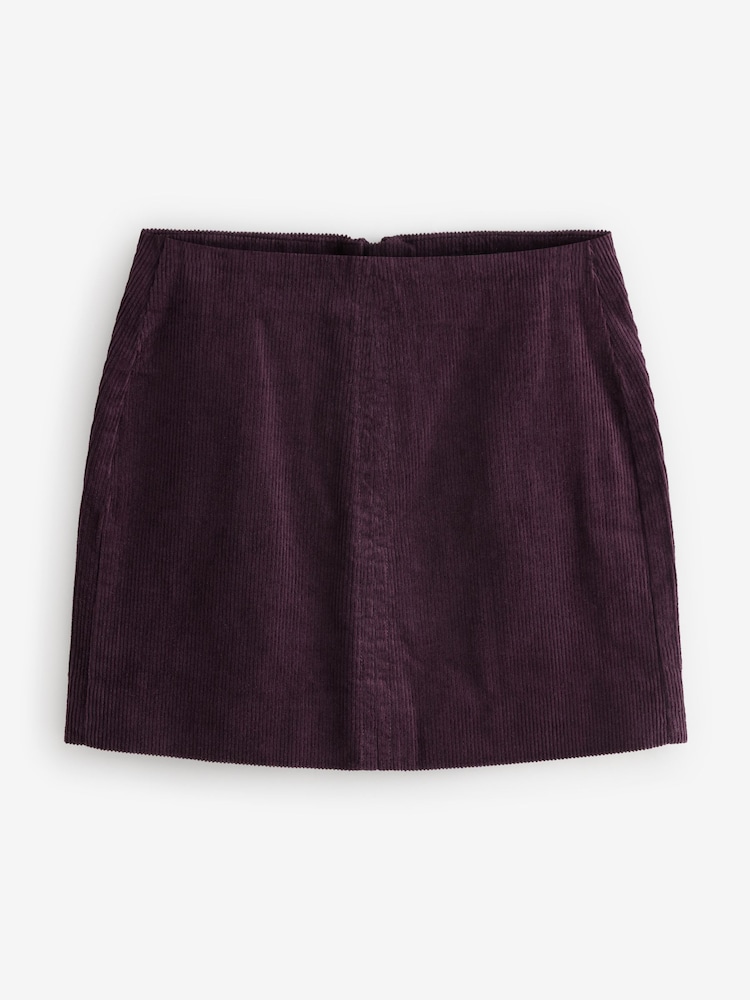 Burgundy Cord Mini Skirt - Image 4 of 6
