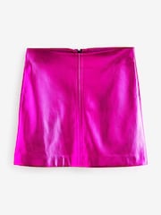 Bright Pink Faux Leather Mini Skirt - Image 5 of 7