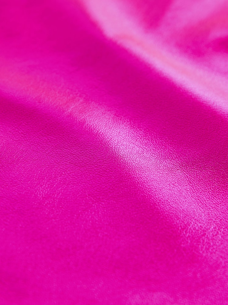 Bright Pink Faux Leather Mini Skirt - Image 7 of 7