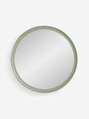 Sage Green Round Frame Wall Mirror Cabinet - Image 5 of 7