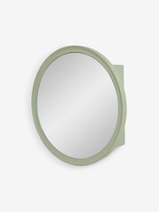 Sage Green Round Frame Wall Mirror Cabinet - Image 7 of 7