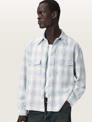 AllSaints White/Purple Santos Long Sleeve Shirt - Image 4 of 7