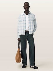 AllSaints White/Purple Santos Long Sleeve Shirt - Image 6 of 7