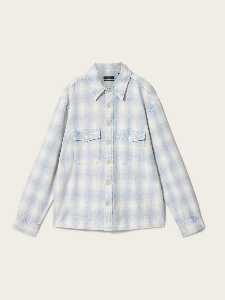 AllSaints White/Purple Santos Long Sleeve Shirt - Image 7 of 7